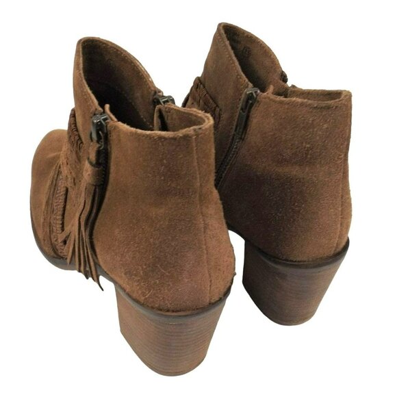 Womens Brown Ankle Boots Naughty Monty Zippers Tassels size 8.5 NWOB   JH990 - Picture 2 of 6